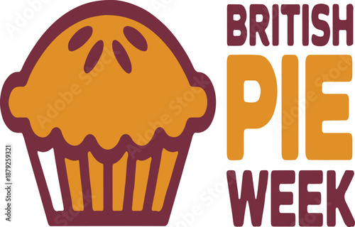 British Pie Week celebration logo with a cartoon pie