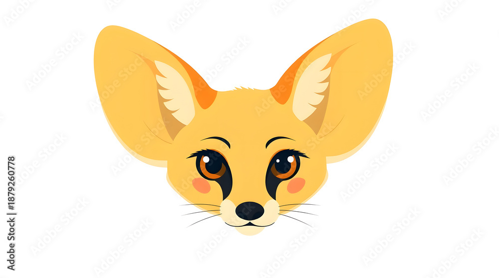 Fototapeta premium Fennec Fox Vector – Minimal Desert Animal Illustration