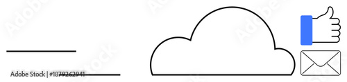 Cloud computing concept. Cloud-based networking, data exchange, and communication ed with cloud, email, social media, and connectivity icons. Great for technology, networking email systems digital