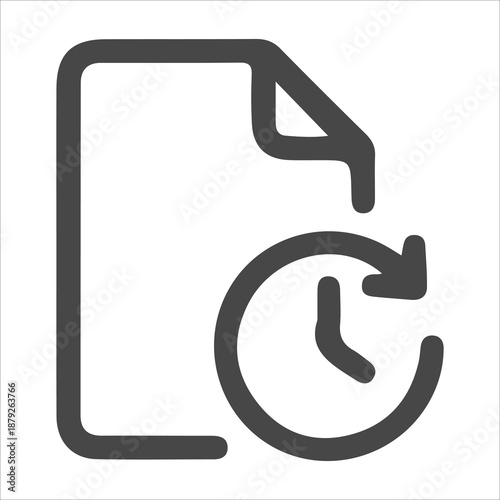 Document History Vector Icon – File Revision, Document Tracking and Version Control Symbol, EPS 10