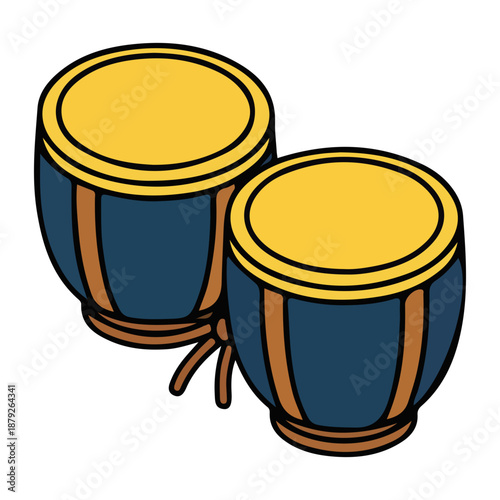 Traditional Bongo Drums Illustration