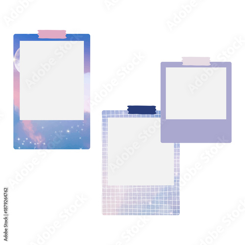 Tableau sur toile Purple aesthetic png moodboard frame sticker, transparent background
