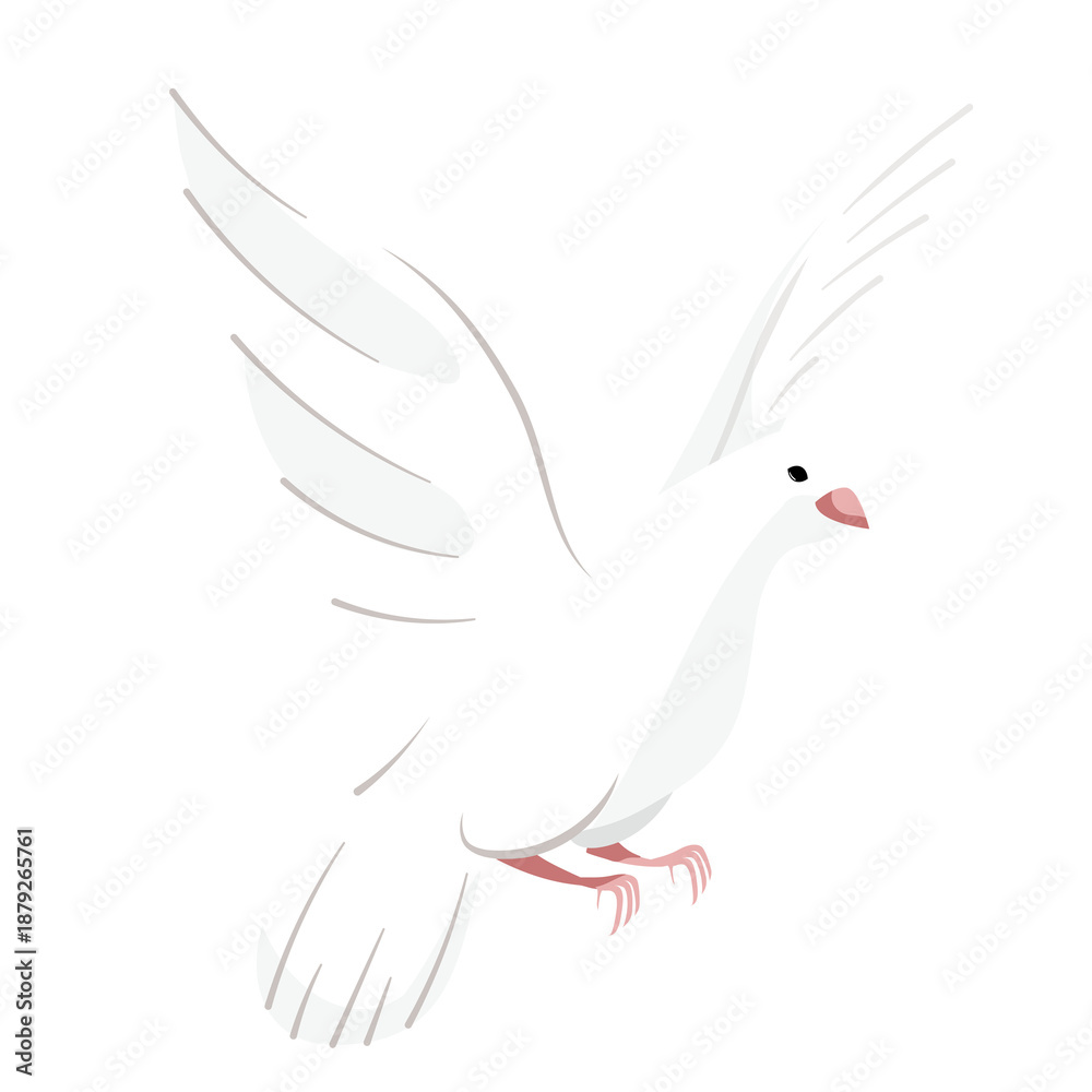 Obraz premium White bird png sticker, cute illustration, transparent background