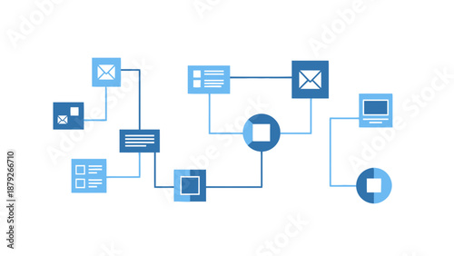 Digital Network Connection, Data Flow, Communication System Iconography