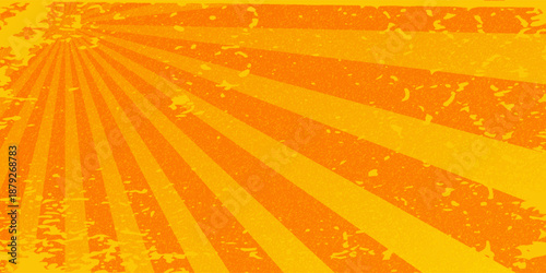 sun with rays illustration, old paper with stains.eps.10.