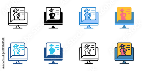 Fashion blog icons set multiple style collection. Editable stroke 
