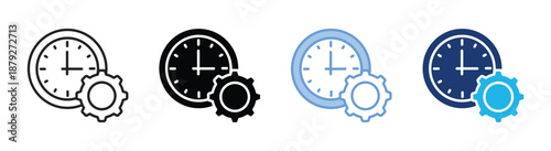 Efficiency icon set multiple style collection