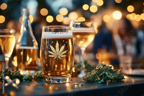 Cannabis Infused Beer at a Festive Gathering.