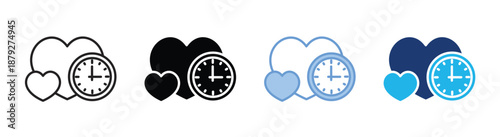 Dating icon set multiple style collection