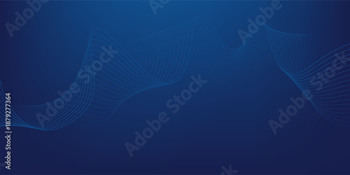 Futuristic abstract background with glowing wave. Shiny moving lines design element. Modern blue gradient flowing wave lines.