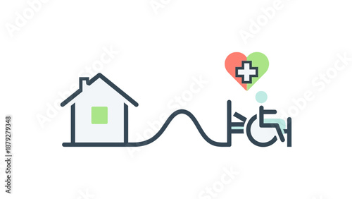 Home healthcare service for disabled person concept, medical support