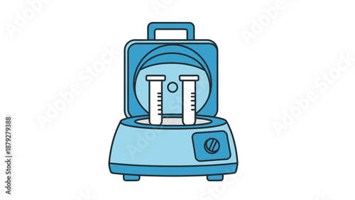 Laboratory Centrifuge Machine with Test Tubes Vector Illustration