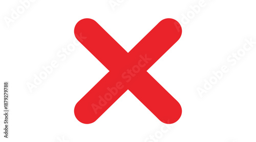 Red X Mark Icon Vector Illustration