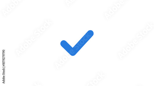 Simple Blue Checkmark Icon for Approval, Success, and Completion