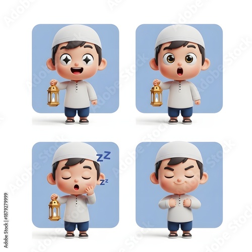 Young Boy Praying with Lantern