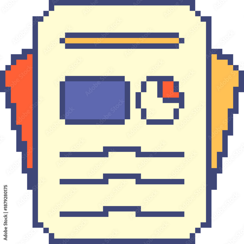 Obraz premium Pixel Art Document Icon