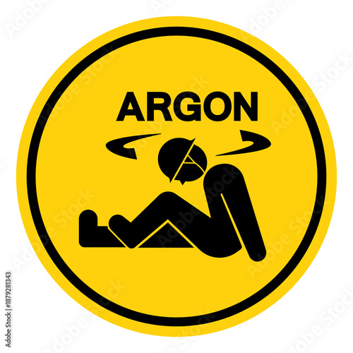 Danger Argon Asphyxiation Hazard Symbol Sign ,Vector Illustration, Isolate On White Background Label.EPS10