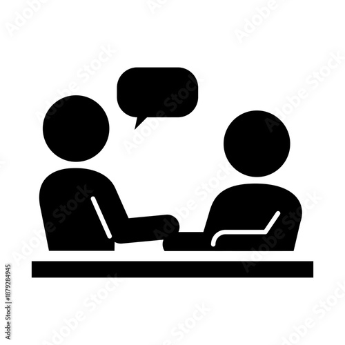 ２人が向かい合って会話をしている様子のアイコン