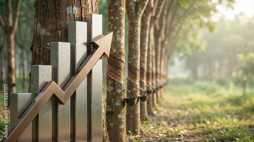 3D Economic Growth Graph in Tropical Rubber Tree Plantation