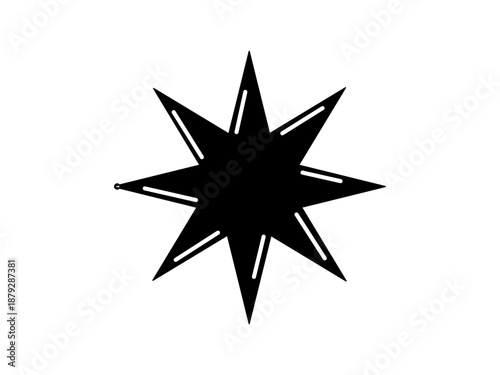 Black star icon in a simple flat silhouette style