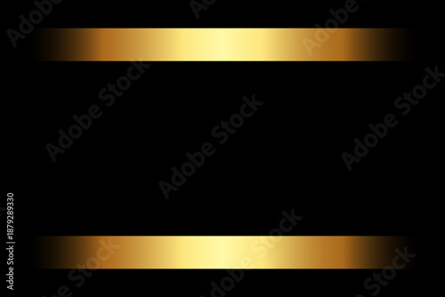 Elegant black background with two shimmering golden horizontal stripes at the top and bottom, creating a sophisticated border.