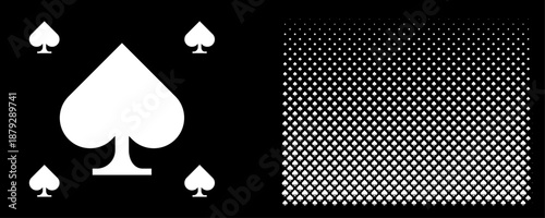 Black casino background with white spade suit