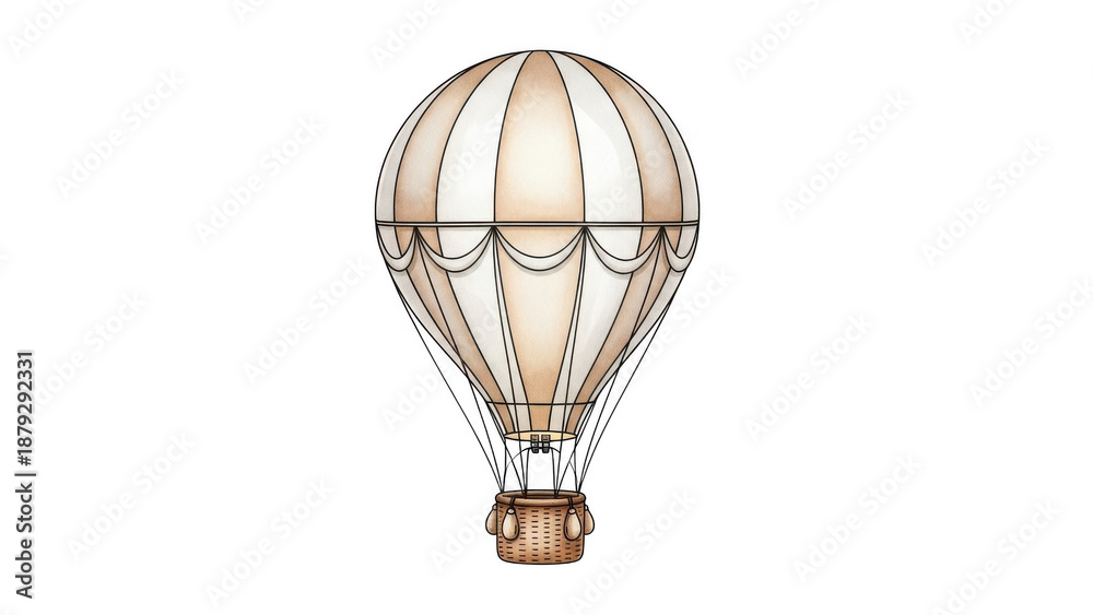 Naklejka premium Decorative hot air balloon with intricate design isolated on transparent background