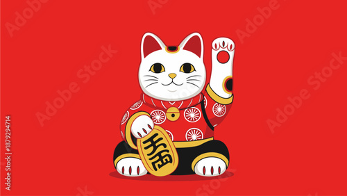 Maneki Neko Japanese Lucky Cat Figurine