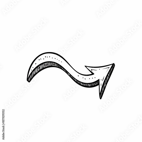 Directional Arrow on White Background