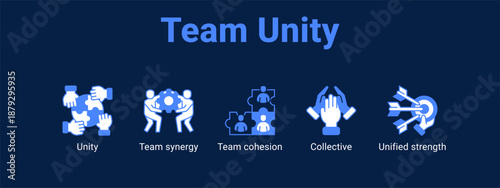 Team Unity web banner icon vector illustration concept ,  with icon of Unity, Team synergy, Team cohesion, Collective.
