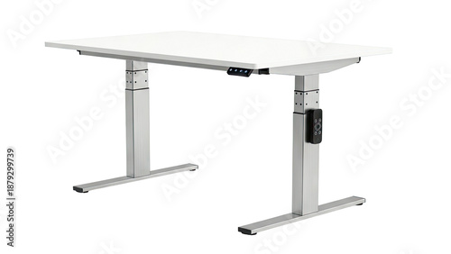 Modern White Standing Desk with Electric Height Adjustment