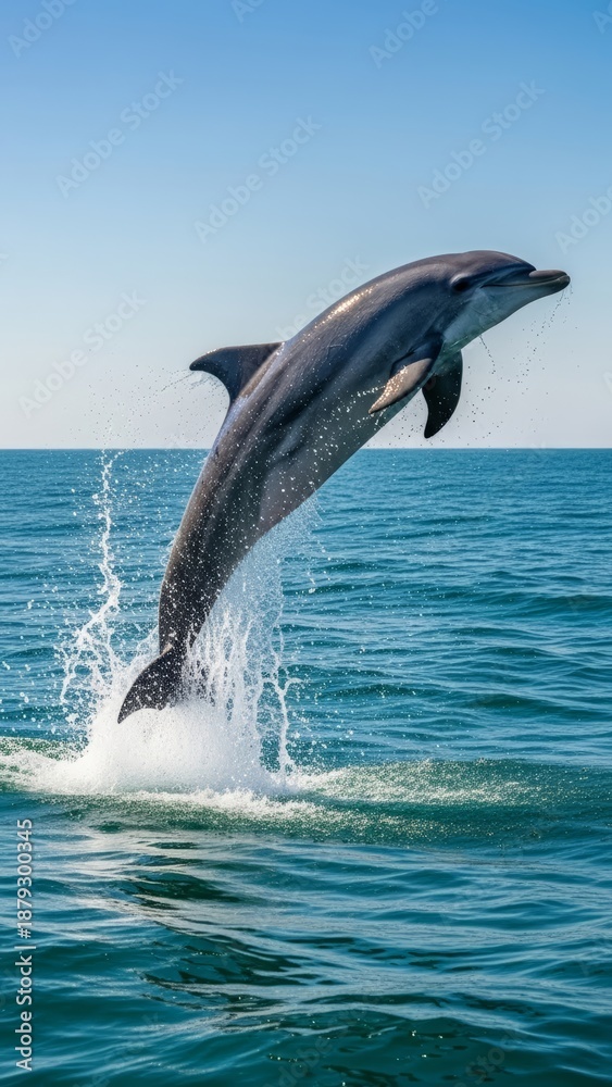 Fototapeta premium Beautiful Aquatic Wildlife Scene with Dolphins and Sea Spray