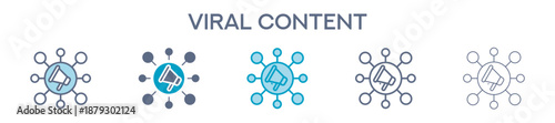 Viral Content Element For Design Graphic - Multi Styles. Vector Illustration Of Two Colored And Black. Multiple Icons Designs Can Be Used For Mobile, Ui, Web 