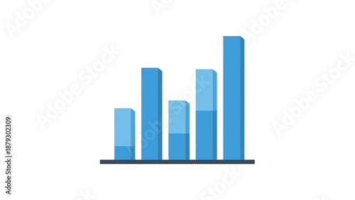 Blue Bar Graph Illustration on White. Free Download Blue Bar Graph Illustration on White. - GFXLoad