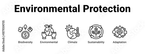 Environmental Protection web banner icon vector illustration concept ,  with icon of Biodiversity, Environmental, Climate.