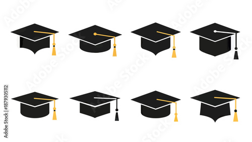 Collection of Graduation Caps and Tassels