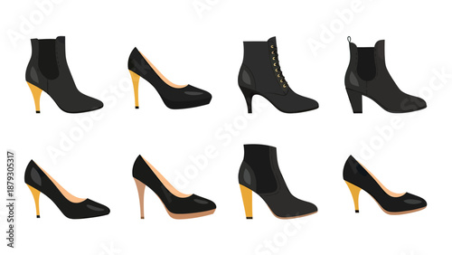 Black Fashion Footwear Collection - Pumps and Ankle Boots