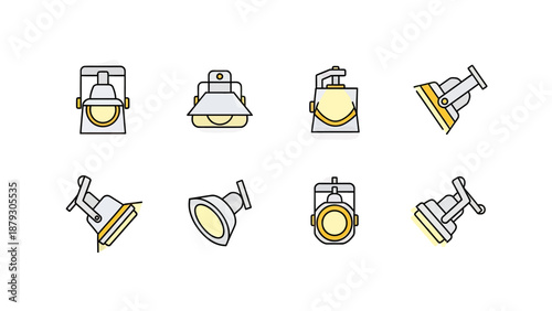 Set of Retro Spotlight Icons