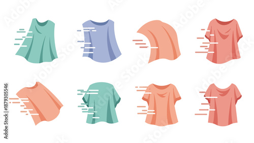 Collection of Flowing T-Shirts and Dresses in Soft Colors