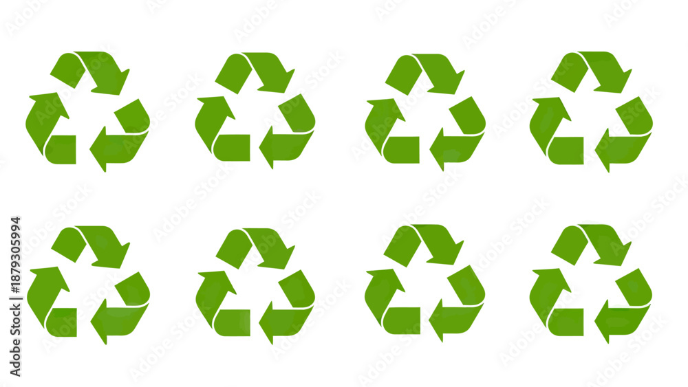 Obraz premium Green Recycling Symbols Pattern