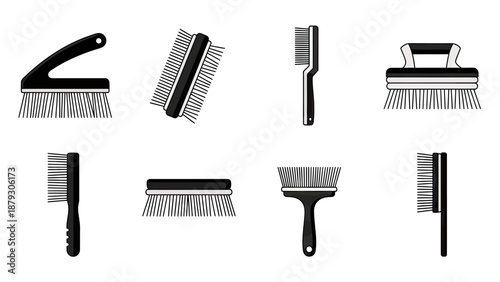 Collection of Cleaning Brushes and Scrubbers