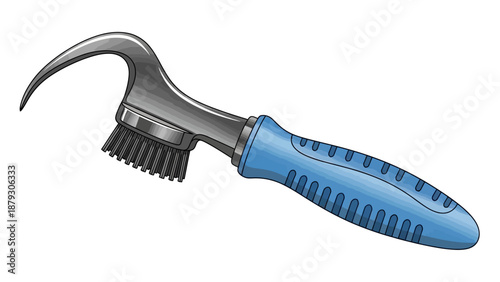 Hoof pick and brush for horse grooming