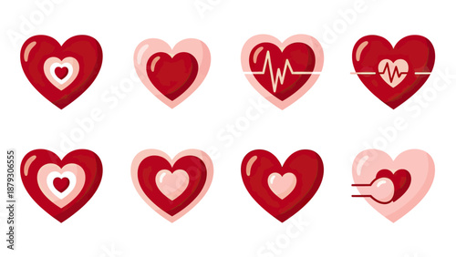 Heart Icons and Symbols Collection: Love, Health, and Care
