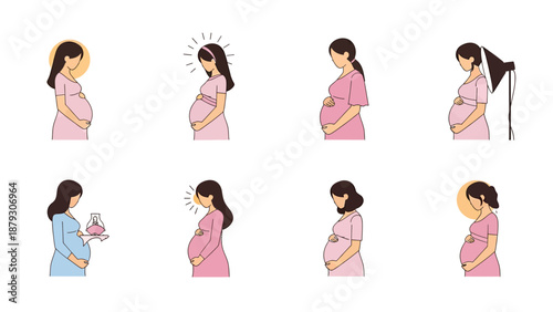 Diverse Pregnant Women Poses and Styles Collection