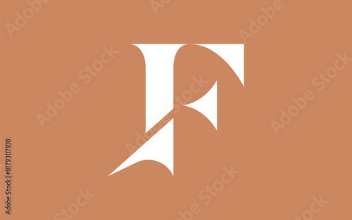 F luxurious serif font with an integrated upward arrow symbol created refined logo. Conveys growth, prestige, and forward ambition. Perfect for business consulting, accounting, or fashion company.