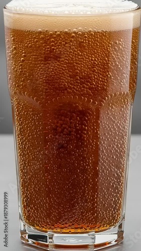 Glass of Dark Beer with Foam.