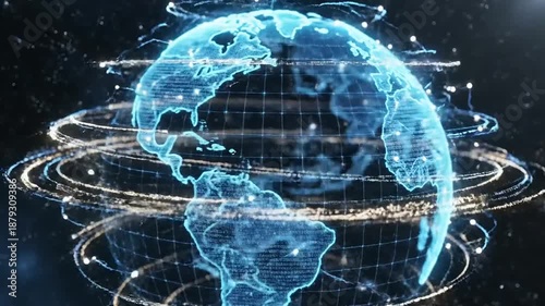 Global Network Visualization of Earth Digital Connections.