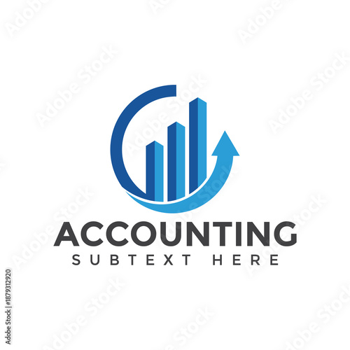 Free Download Professional accounting logo with growing graph and arrow - GFXLoad