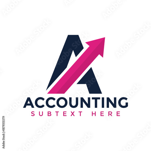 Free Download Modern accounting logo with pink arrow and letter A design - GFXLoad