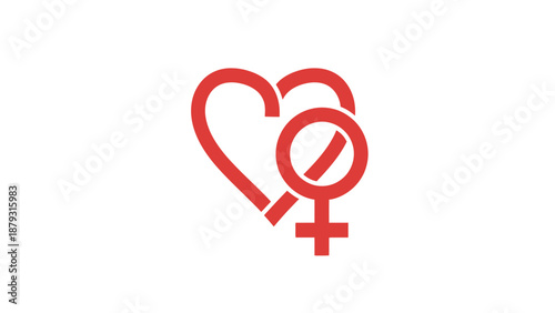 Female gender symbol in heart.